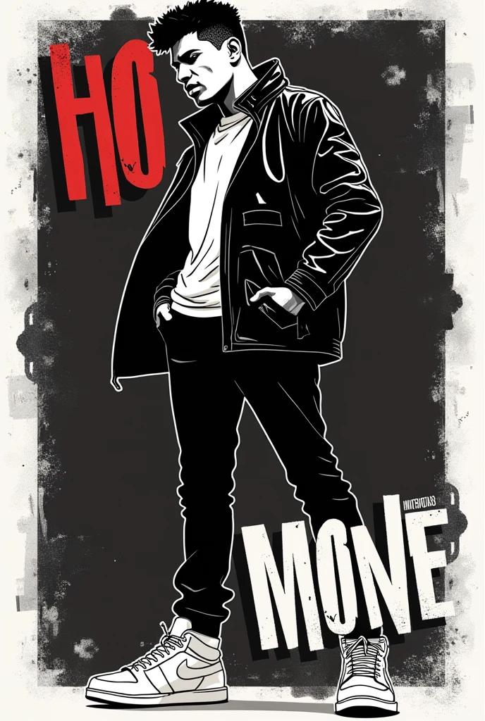 a poster private party label hiphop new wave with black and white tone