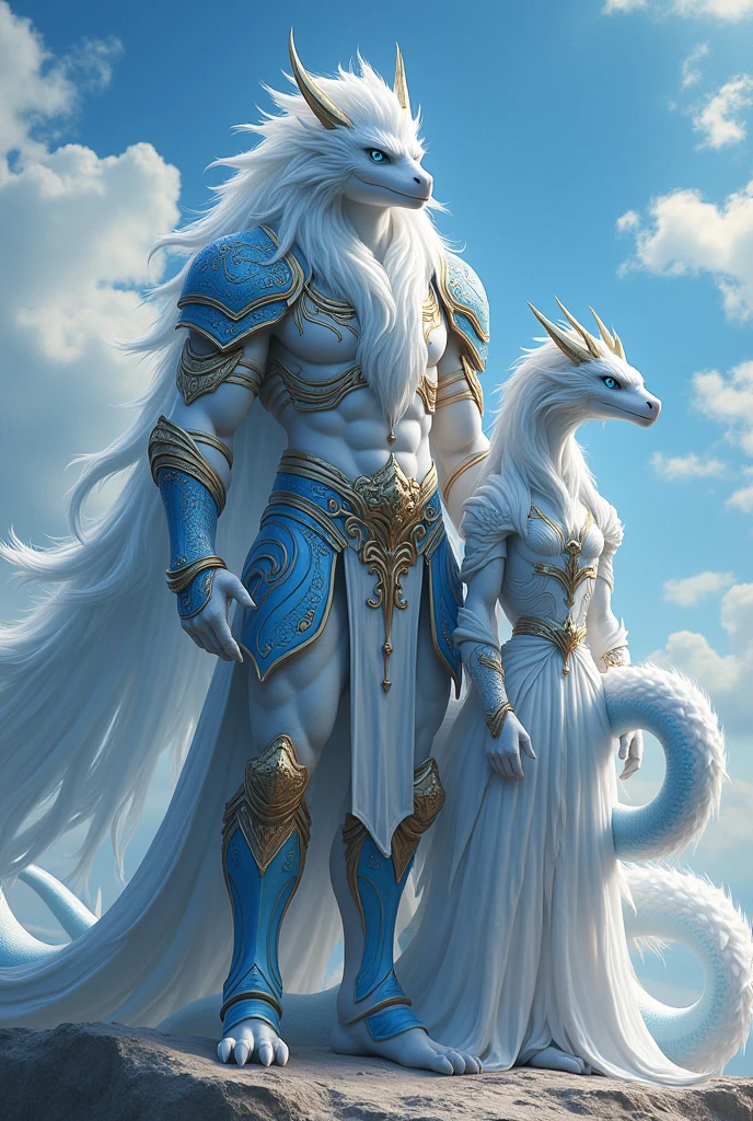 Argentina as a southamerican League of Legend creature iin light blue and white with a golden sun. Intricated clothing. Cinematic Fantasy sci-fi landscape background