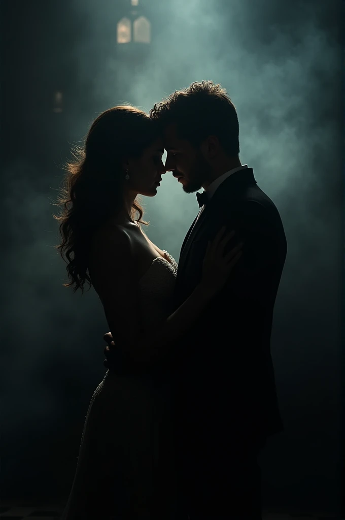 Create a shared wallpaper couple image with a dark background