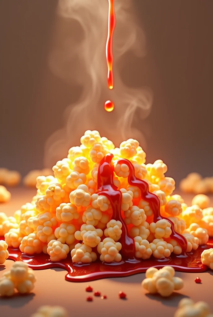 popcorn and that it has barbecue sauce on top of it and that it is animated