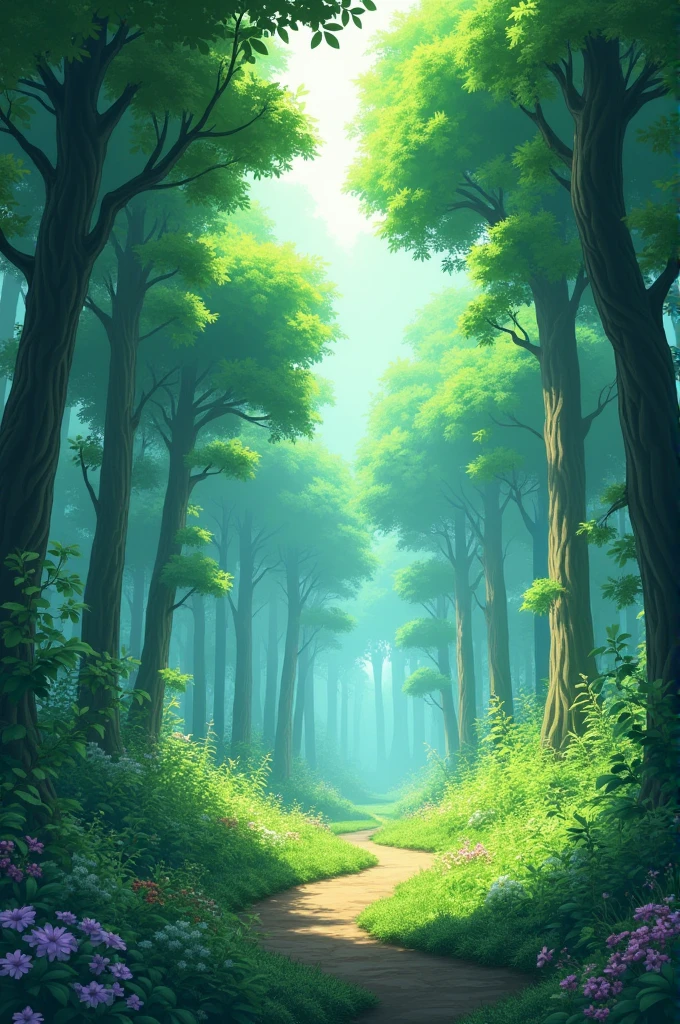 Orzontal forest other anime-like perspectives but without characters