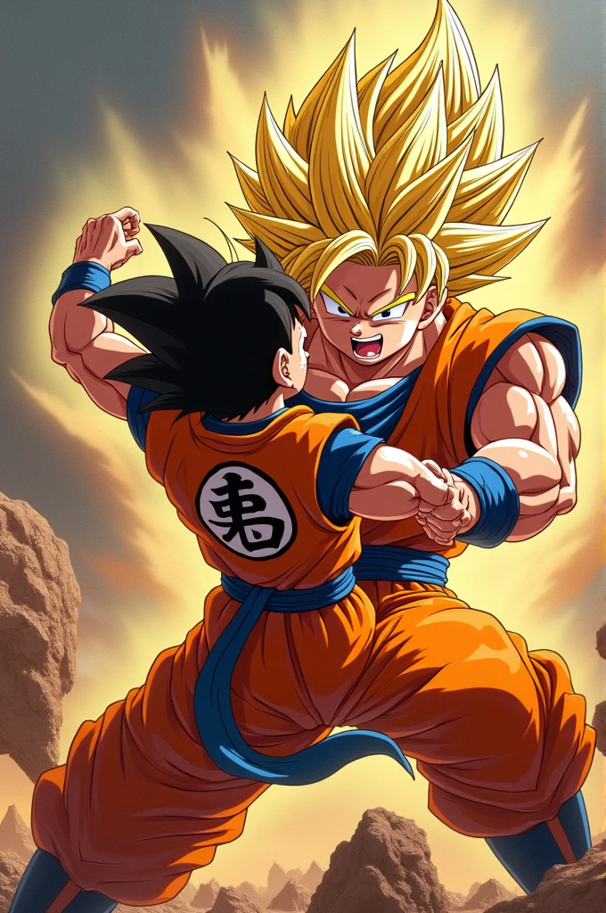 Son Goku fighting Meliodas