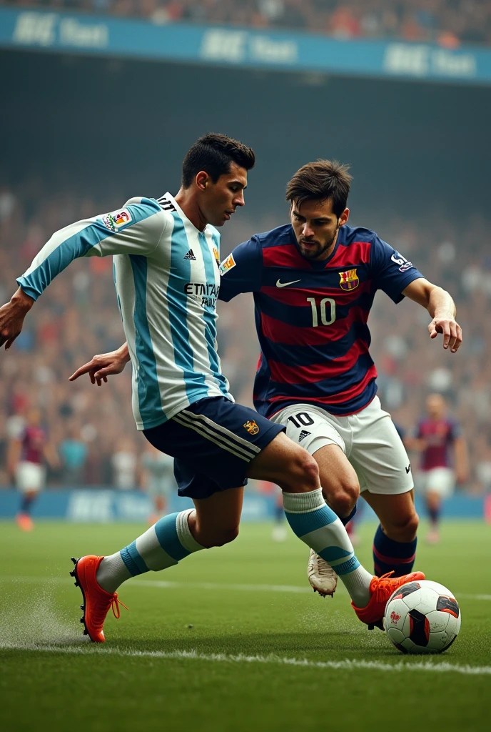 Ronaldo fighting with messi 