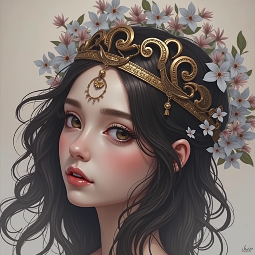 Make this girl with a Greek crown