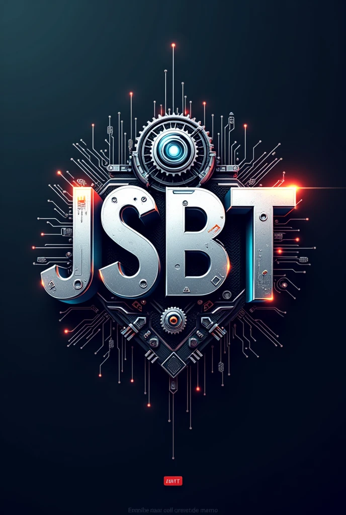 Create a logo for JSBT youtube with using rare front and different animation using robot and mother board in background must have JSBT logo