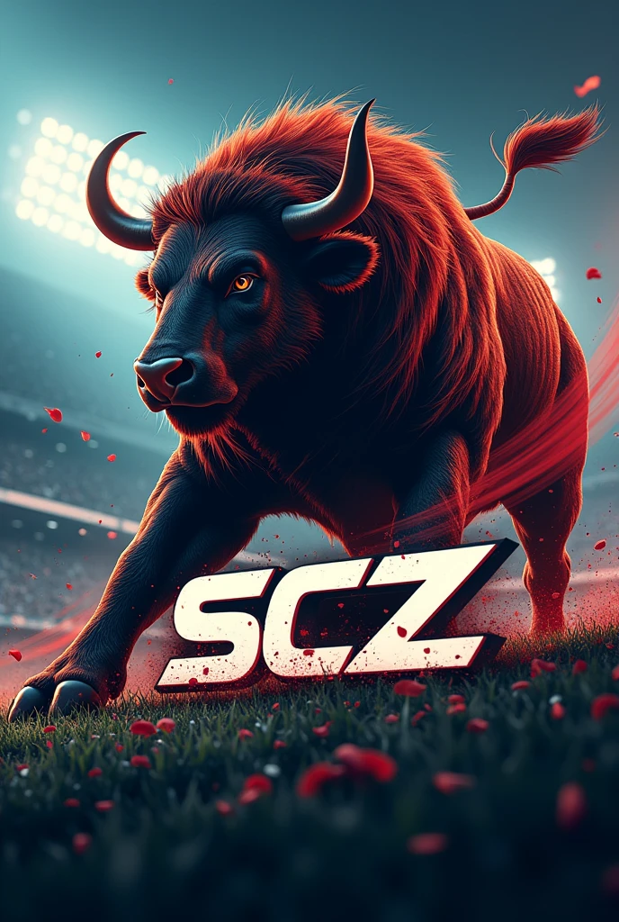 Give me a logo that is about sports betting, the best of SCZ, that doesn&#39;t have people, but a bull or a lion, put something more sporty about football and that says SCZ below. 