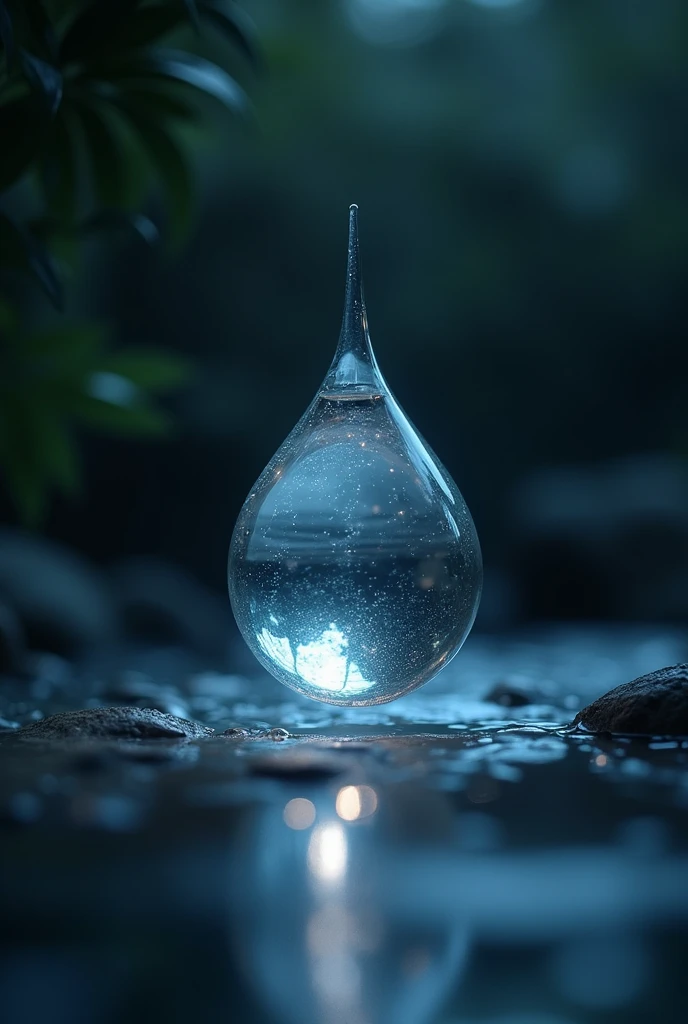 A spotlight in the shape of a drop of water