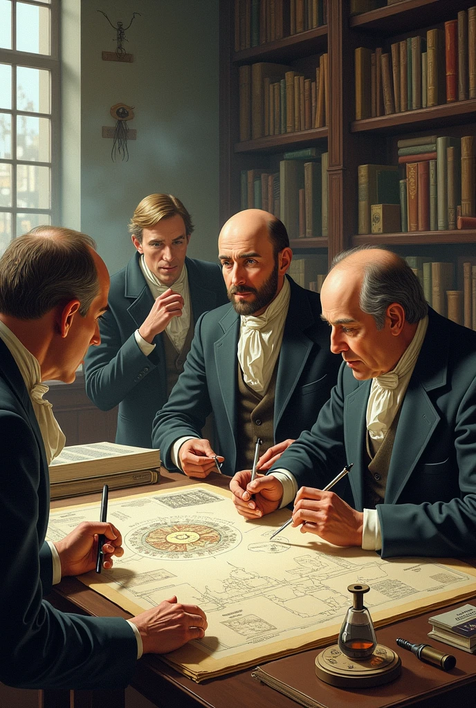Create an image of the scientific worldview during the illustration movement