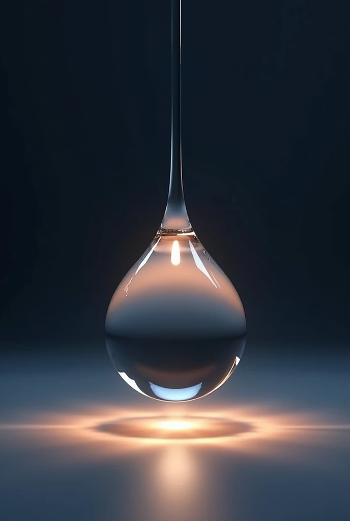 A drop of water in the shape of a spotlight 💡