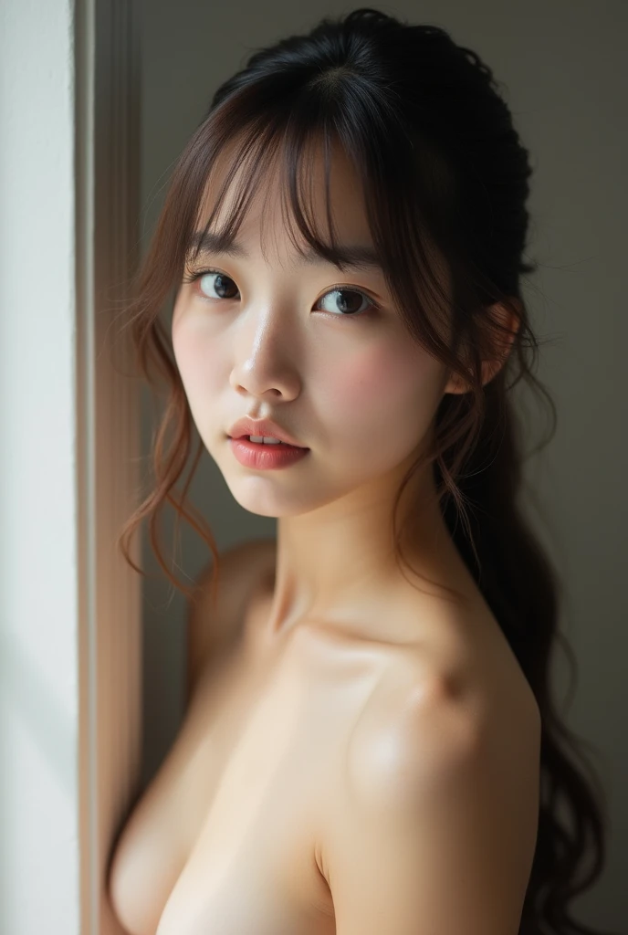 Beautiful Asian Japanese  girl, fair skin, naked, no clothes.