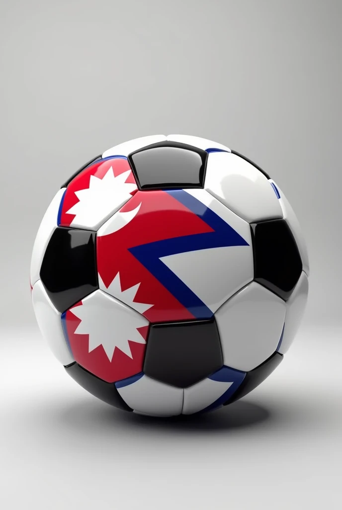 Football with Nepal flag print