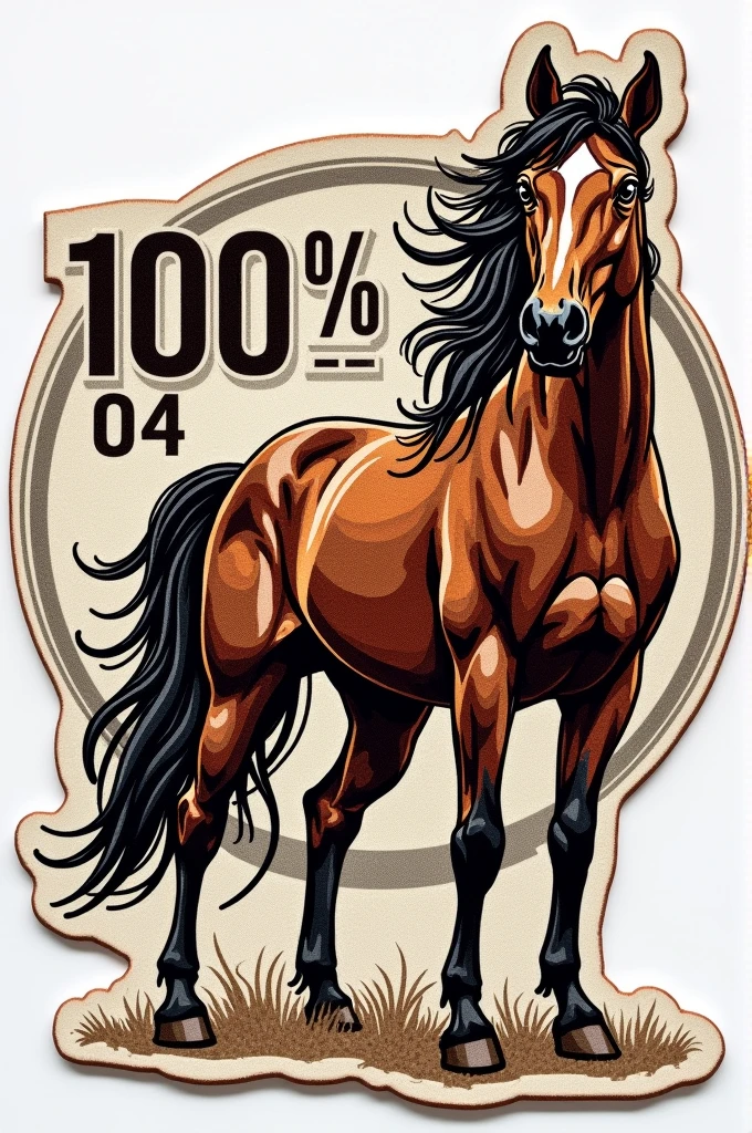 Patch that says “100% 04 “with a horse on one side