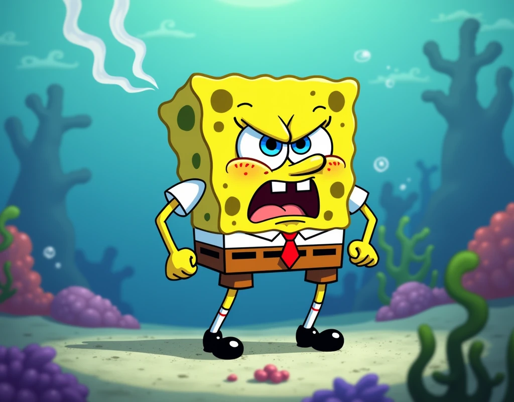 We need an image of Spongebob being angry