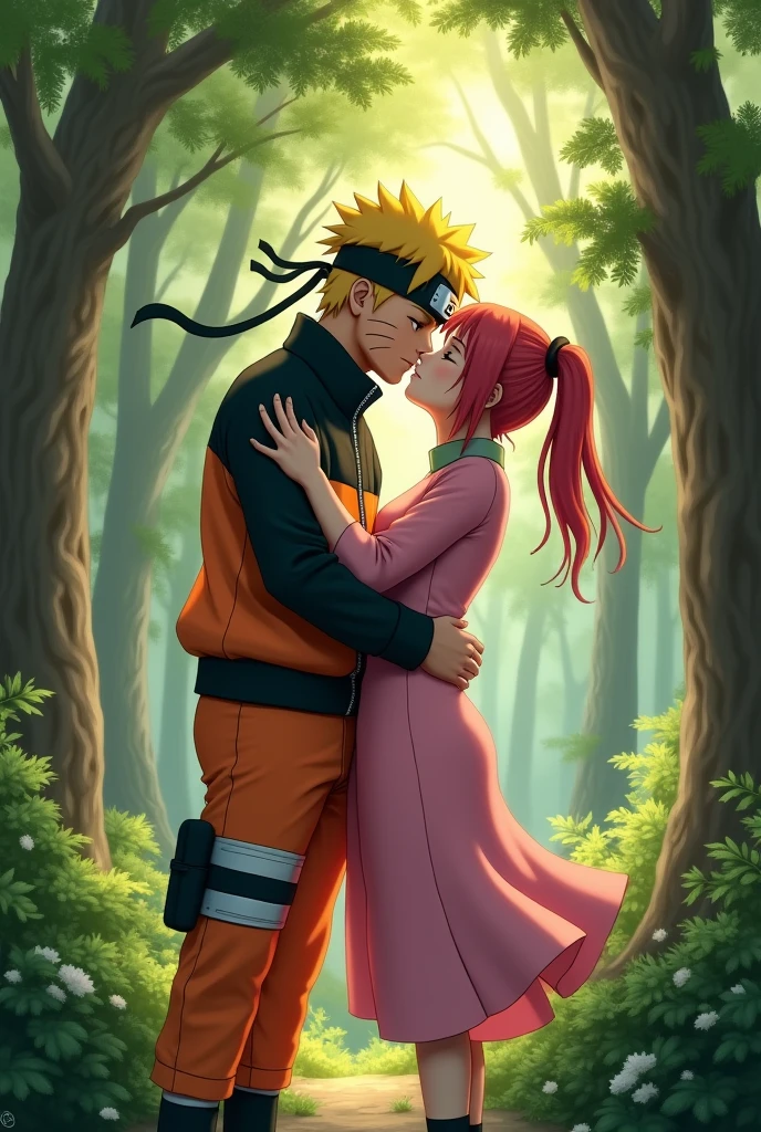 Naruto and Sakura kissing