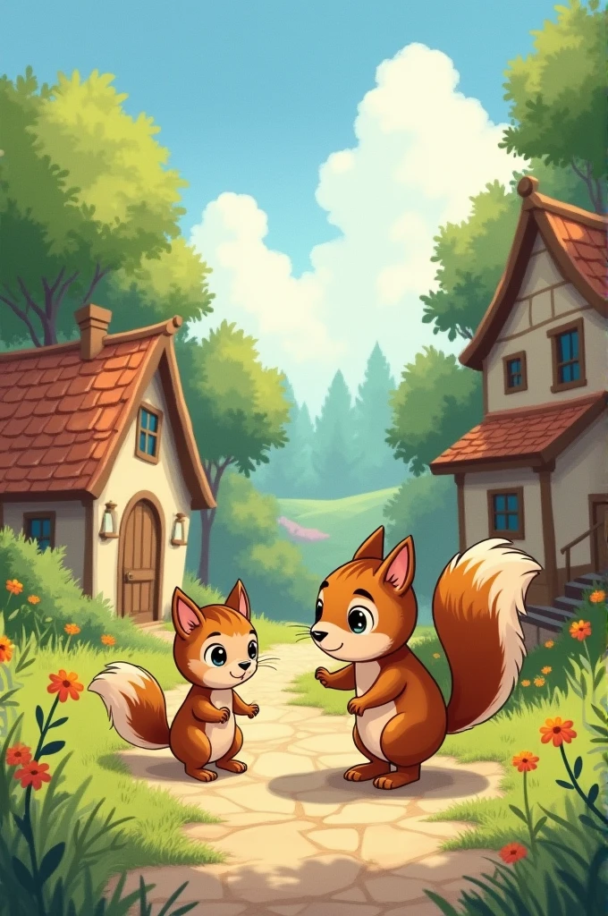 Once upon a time, in a small village, there lived a little kitten named Mia. Mia was curious and loved to explore. One day, while chasing a butterfly, she wandered too far from home and got lost.
Mia looked around and realized she didn’t know the way back. She started to feel scared and . Just then, a friendly squirrel named Sam noticed Mia and came over.
"Are you lost?" Sam asked.
Mia nodded, her