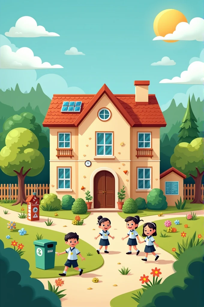 school, cheerful, Villages, simple, environmental protection