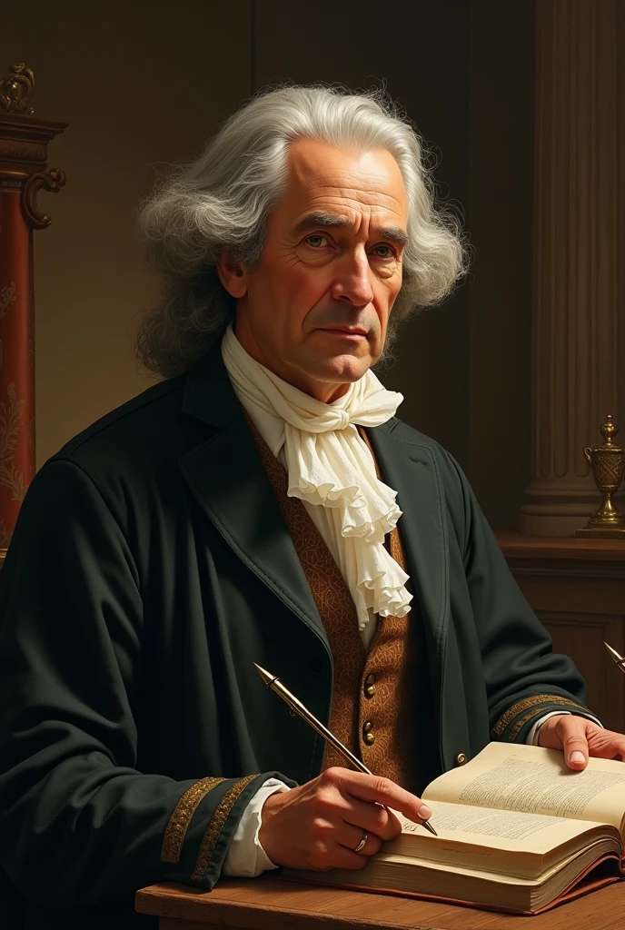 Create an image of the thinker John Locke who promotes freedom of the press, Consciousness and tolerance during the Enlightenment movement
