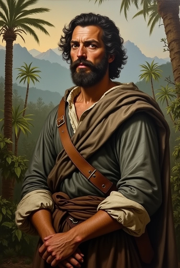 The character of Martin de Alcantara, maternal brother of Spanish Francisco Pizarro who looks similar to him in the year 1500