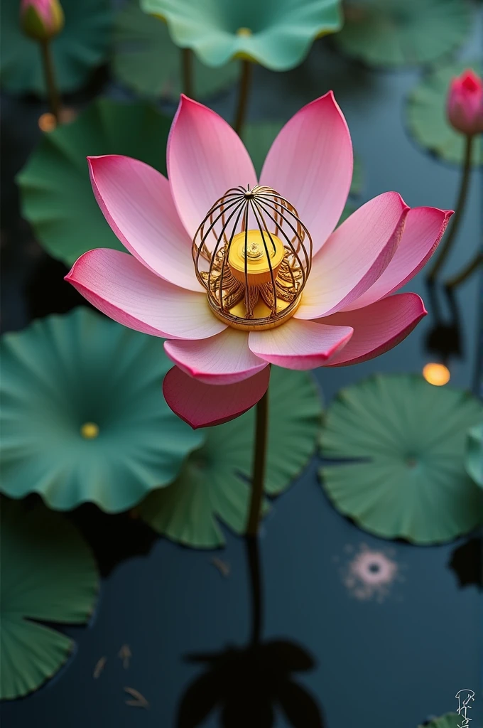 See the cage as a lotus flower
