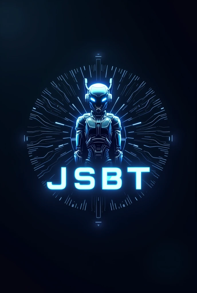 Create a logo for JSBT youtube channel with using rare front and rare tech animations in background robot