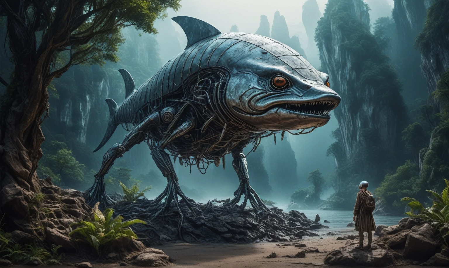 full body shot,beggar deep niobium paladium The Alien Entity,native italian babychild, wants eat,survival in criminal city of future, Technicolor,natural skin textures, hyper realism, hyper detailed,Extremely detailed,High contrast,Masterpiece,Realistic,Ultra Detailed, intricate details,realistic humid leather,extremly intricate,Epic Realistic, cinematic style,irina yermolova,high contrast,hdr,extremely detailed, deep night landscape,masterpiece,intricate details,faded,eyes extremely detailed, high detailed eyes,8k resolution,RAW,retina, Nikon Z9,China,orc,Li River ,Guangxi Zhuang of China,tkt style, pointed ears perfect, Elf，transition between two art styles, Ink painting to photorealism, Double contact, X-ray, Creative, vivid light, masterpiece, fantasy, Abstract, Surrealism, super detailed, high resolution, stop:35;(((creature with a spectral and ghostly appearance)). Her skin is pale, almost translucent,ancient rock paintings of the first people,sharkfish's leather,A Modern flat toon Crazy whit a Big ONE a Only Eye Robot USSR , and helmet Style, tongs in hands, Tv head, pinhead, camouflage , Ambient in a meteorite crater super detailed, Glass sphere with a bunch of trees on it, overgrown planet, insane color planet, Fractal World, A lush world of fantasy, fantasy planet, Dyson sphere, planetary landscape, Jofra Bosschart,psychedelic Mysterious World
