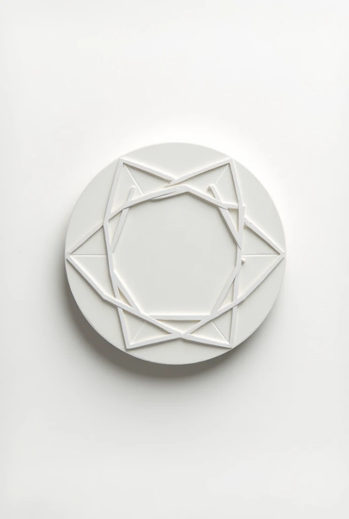 Drawing of a geometric tambourine, white background, minimalist best quality, design