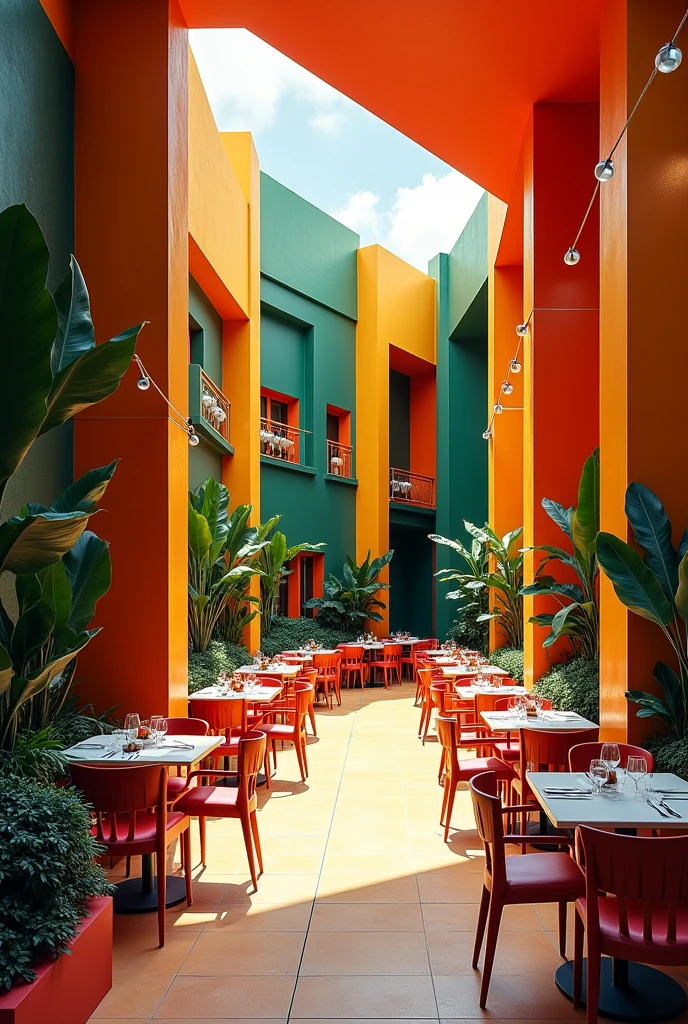 Israeli background combining the graphic style of the Memphis design for a restaurant called the Jerusalem Garden






