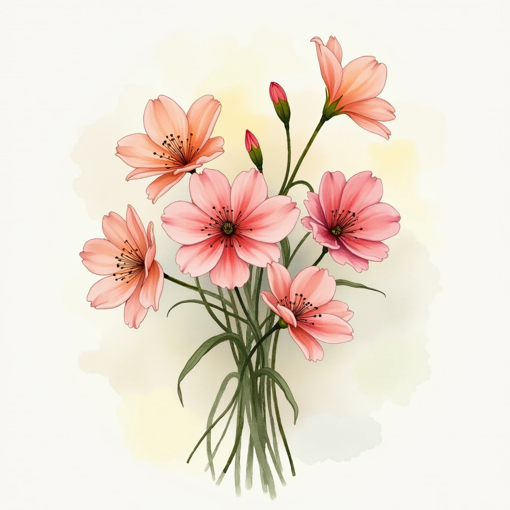 Watercolor flowers are losing their color
