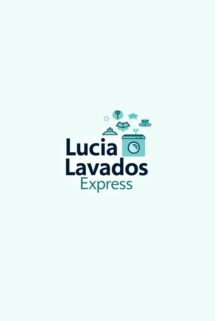 Create a logo for a laundry with the name Lucia Lavados Express that has laundry items without backgrounds