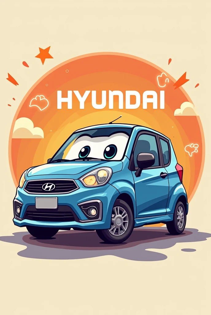 hyundai cartoon style logo