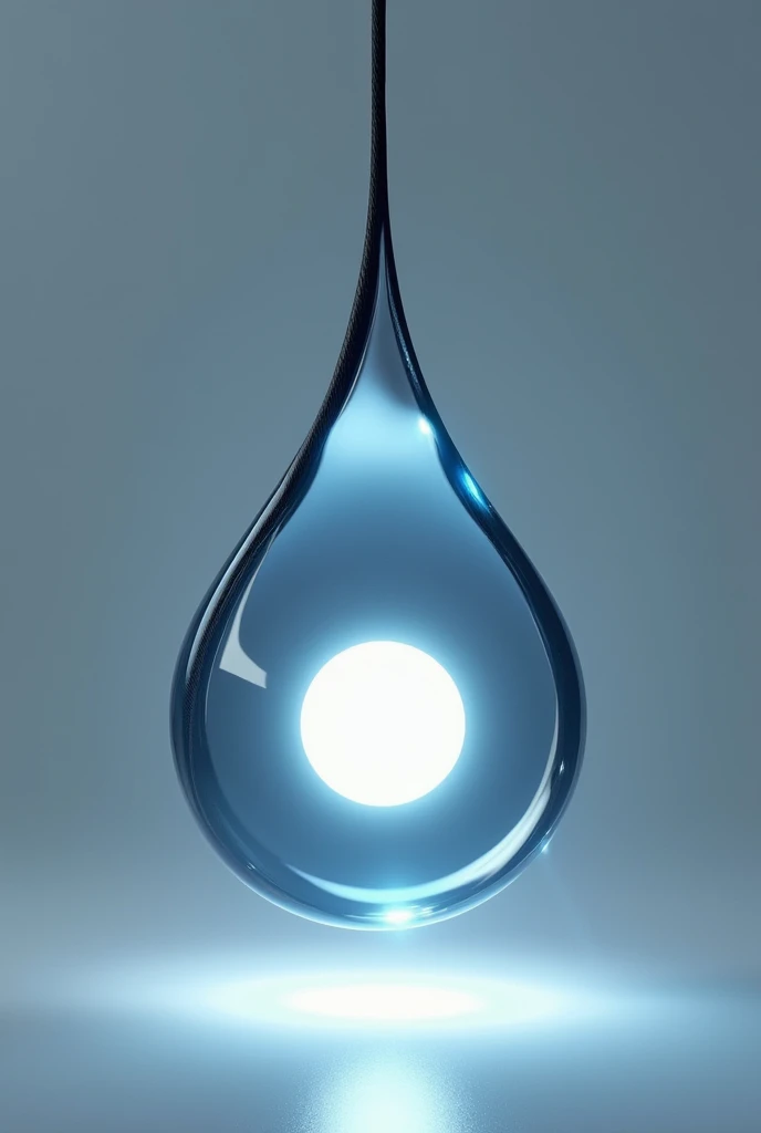 A water drop in the shape of a spotlight with a long thick black hair band 