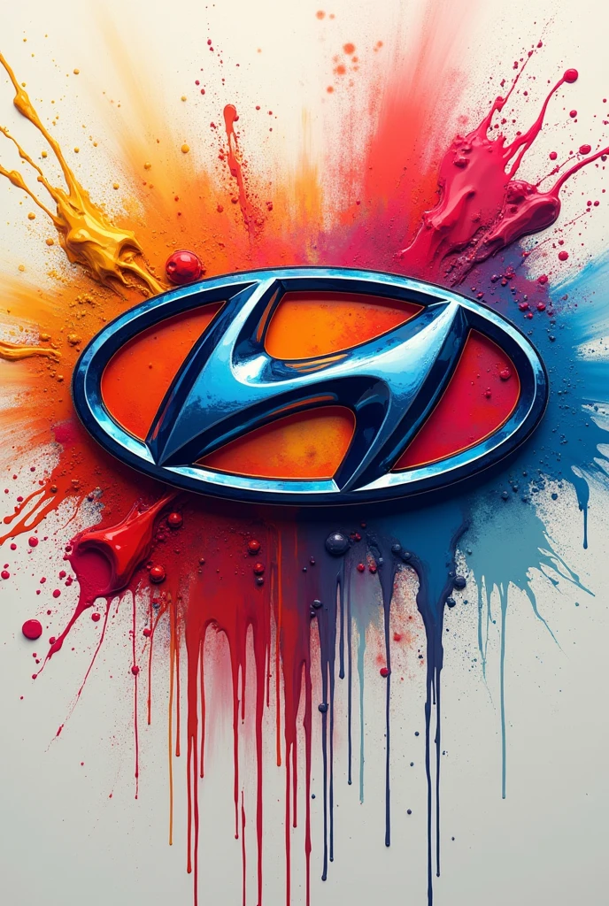 Hyundai logo style spilled paint
