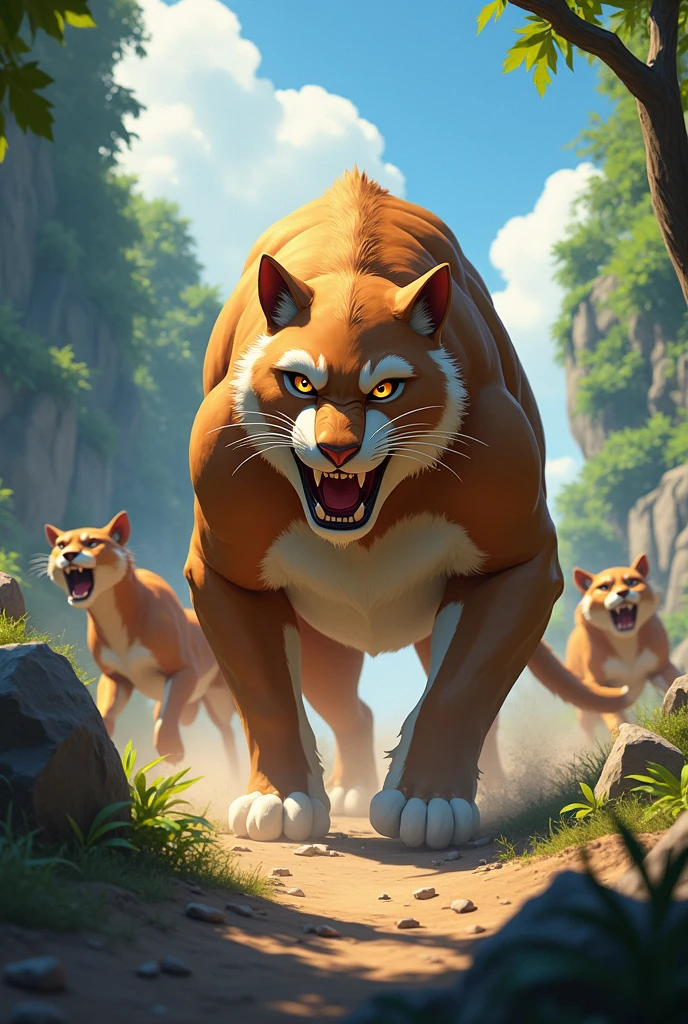 Animated image of an animal protecting its territory from other animals