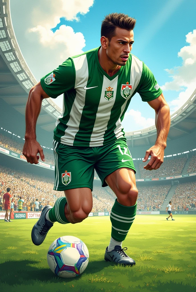 create an image about the 110 years of the Palmeiras team 
