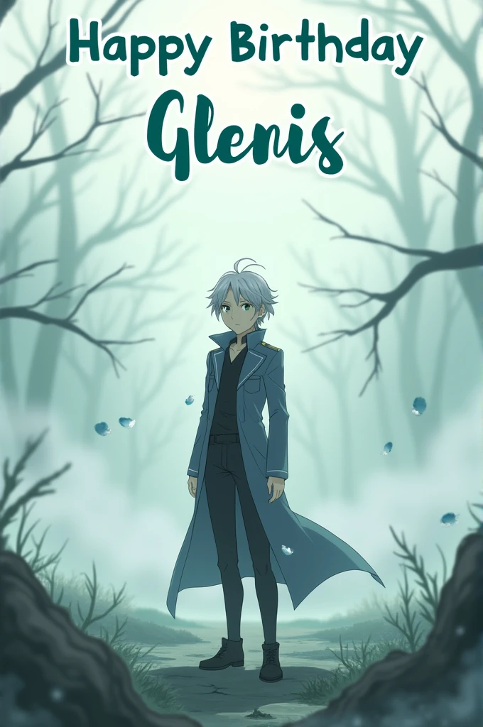 An image of Muichiro Tokito with the phrase happy birthday glenis
