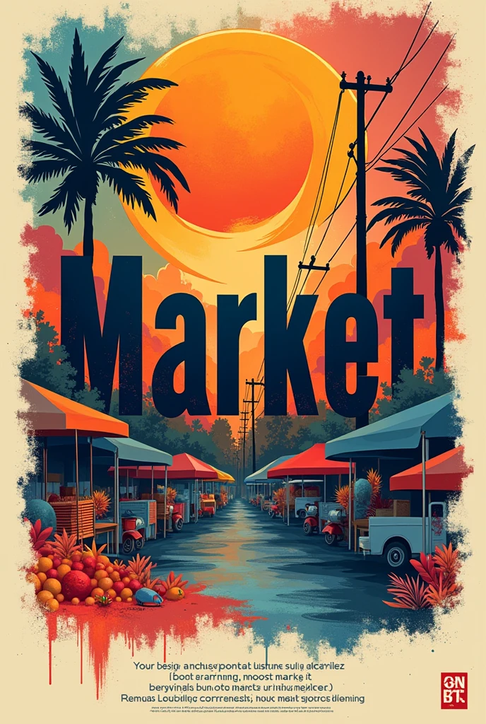 poster slogan about the word "market" and put meaning on it