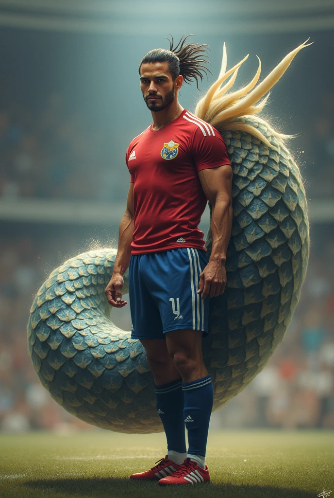 Roque Santacruz player with big tail 