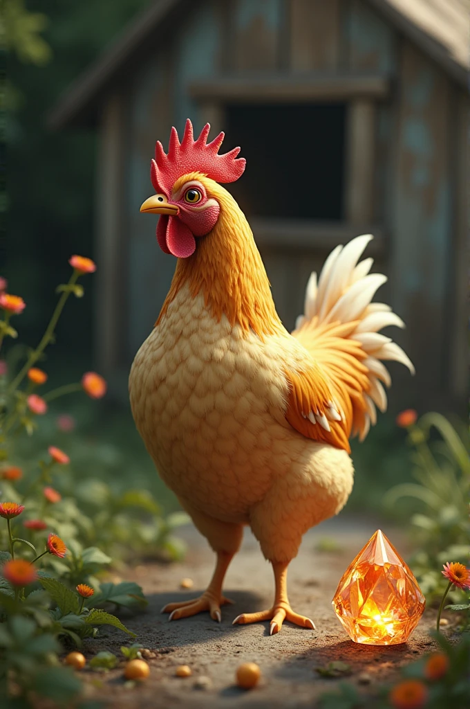 The chicken got a gem