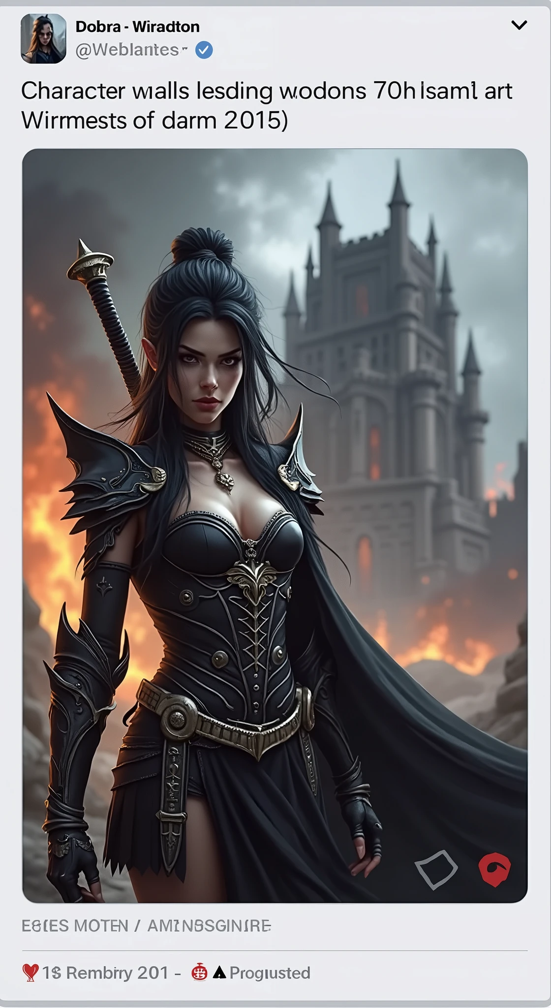 close up of a warrior in world of warcraft in a black outfit with a sword, 4k fantasy art, dark fantasy style art, dark fantasy art, fantasy woman, dark fantasy artwork, hd fantasy art, in style of dark fantasy art, style of raymond swanland, furious dark haired women, gothic fantasy art, female vampire warrior, karol bak uhd
Preparing