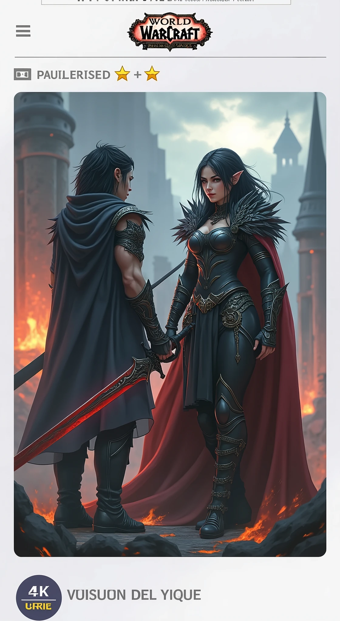 close up of a warrior in world of warcraft in a black outfit with a sword, 4k fantasy art, dark fantasy style art, dark fantasy art, fantasy woman, dark fantasy artwork, hd fantasy art, in style of dark fantasy art, style of raymond swanland, furious dark haired women, gothic fantasy art, female vampire warrior, karol bak uhd
Preparing