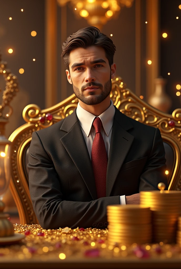 Create a profile picture image with a rich money background and a quote about getting rich.