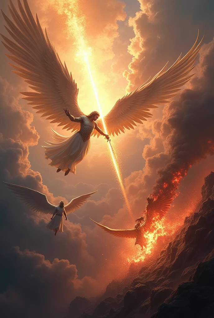 Apocalypse Then there was a great battle in heaven: Michael and his angels fought against the dragon; and the dragon and his angels fought;