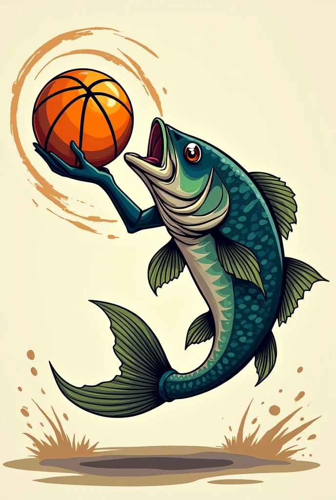 Black Bass、Manga style、Spinning a basketball in his hands、vertical、