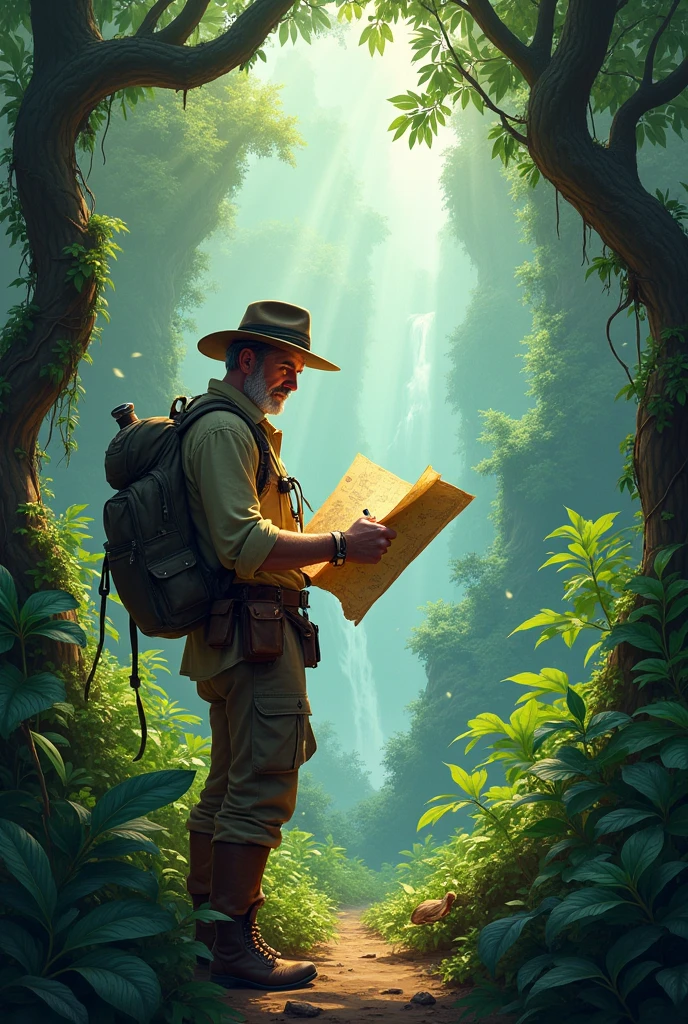 A cartographer in a jungle