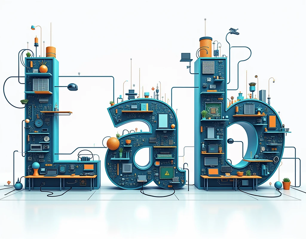 Illustrate the words "Computer Lab" and have each letter completely filled with an object from the field of computer science. Let the size be 1024x780
Illustration concept:
C: CPU (Central Processing Unit)
O: Optical Mouse
M: Motherboard
P: Power Supply Unit
U: USB Flash Drive
T: Tablet
E: Ethernet Cable
R: RAM (Random Access Memory)
L: Laptop
A: Arduino Board
B: Bluetooth Headset