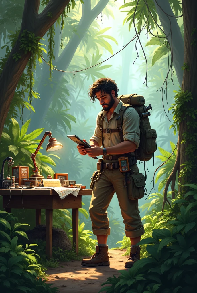 An inventor in a jungle