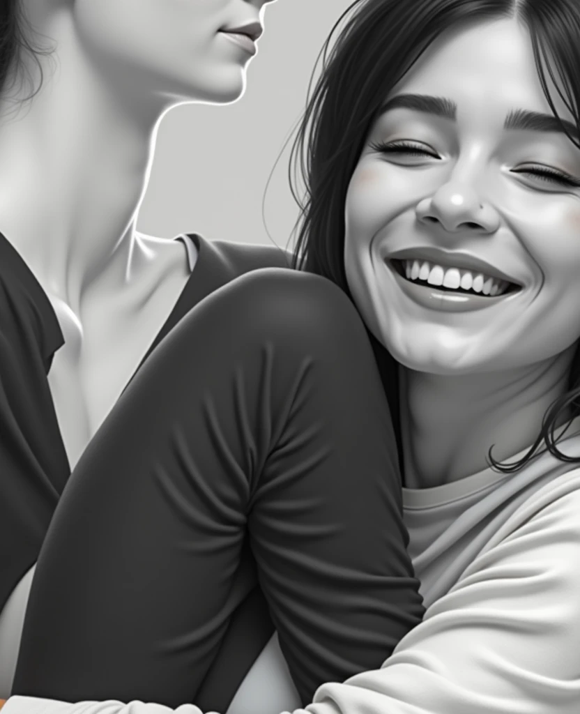 Two people hugging 