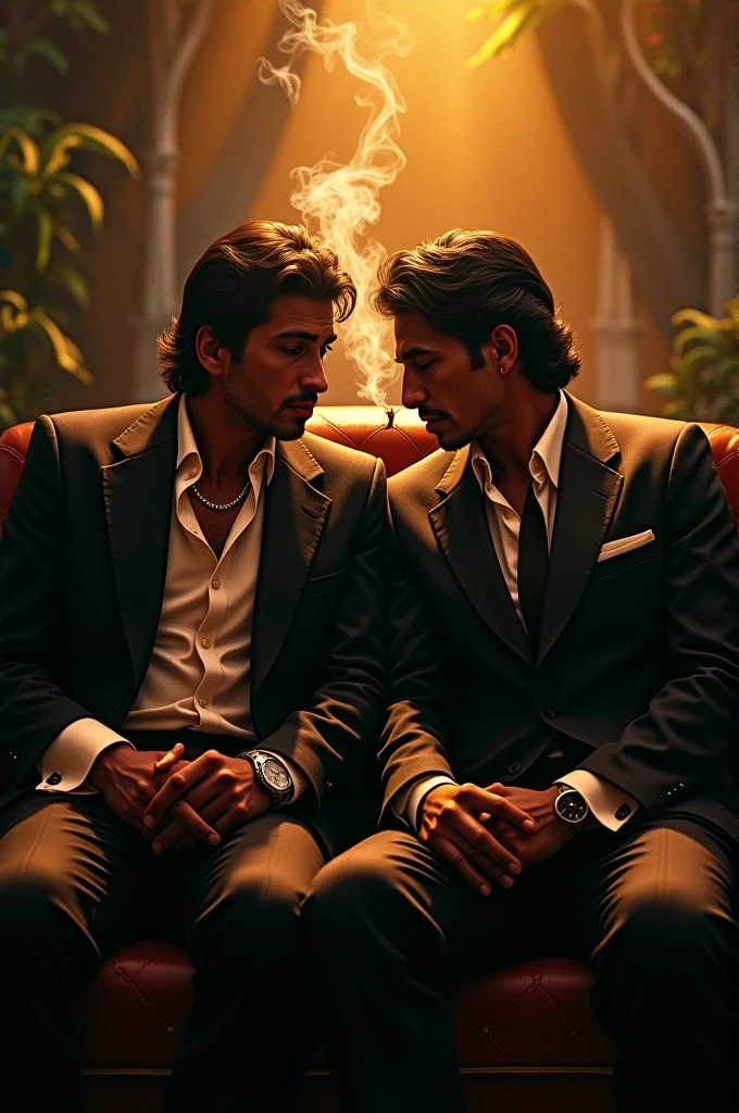 Tony Montana smoking with Santana