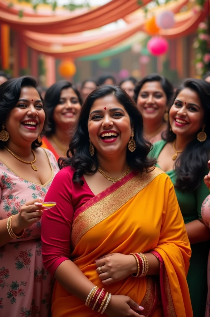 Indian Chubby women birthday celebration