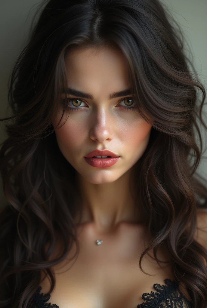 A beautiful woman staring at me with a mocking smile